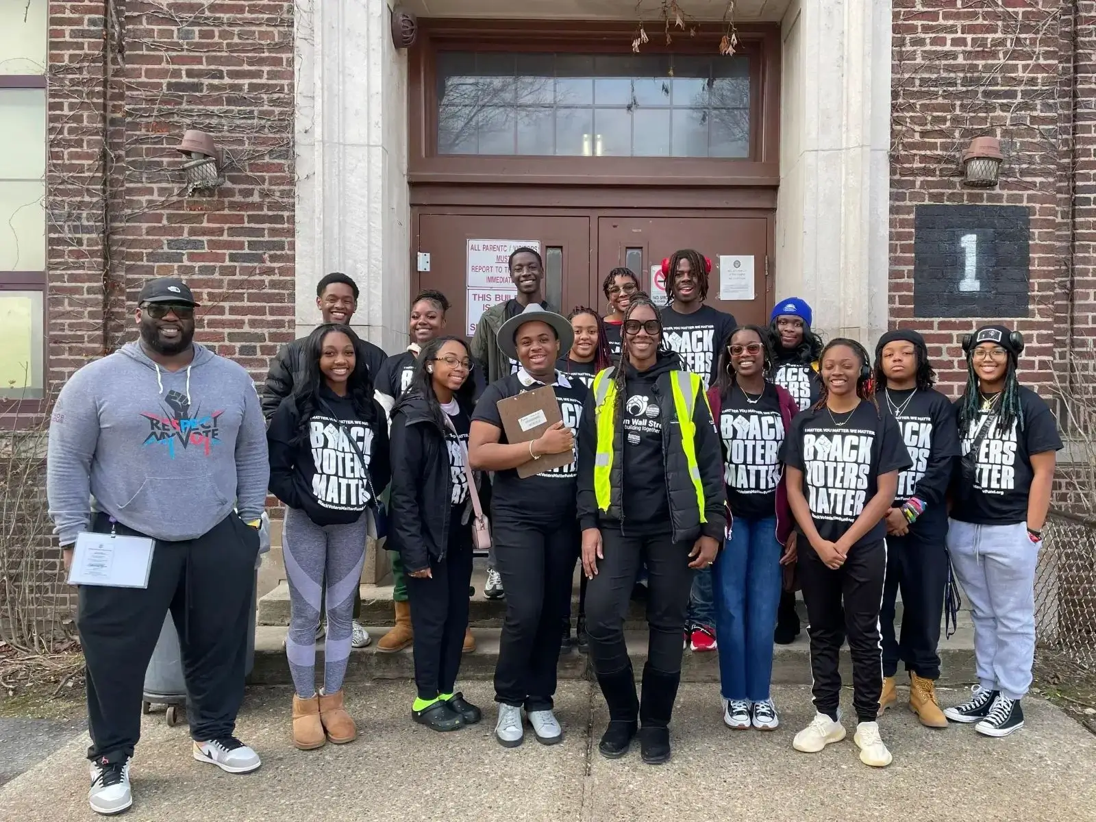Black Voters Matter volunteers posing outside building